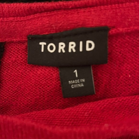 TORRID | Women's Cashmere Blend Sweater Red Black Size 14/16 - Picture 8 of 8